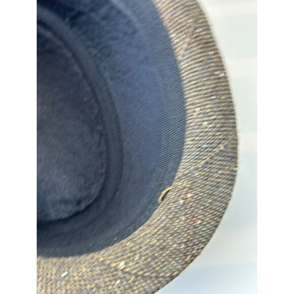 VTG Lids Tweed Bucket Fedora Hat S/M Brown Speckled Wool Blend Classic Style - Picture 6 of 6